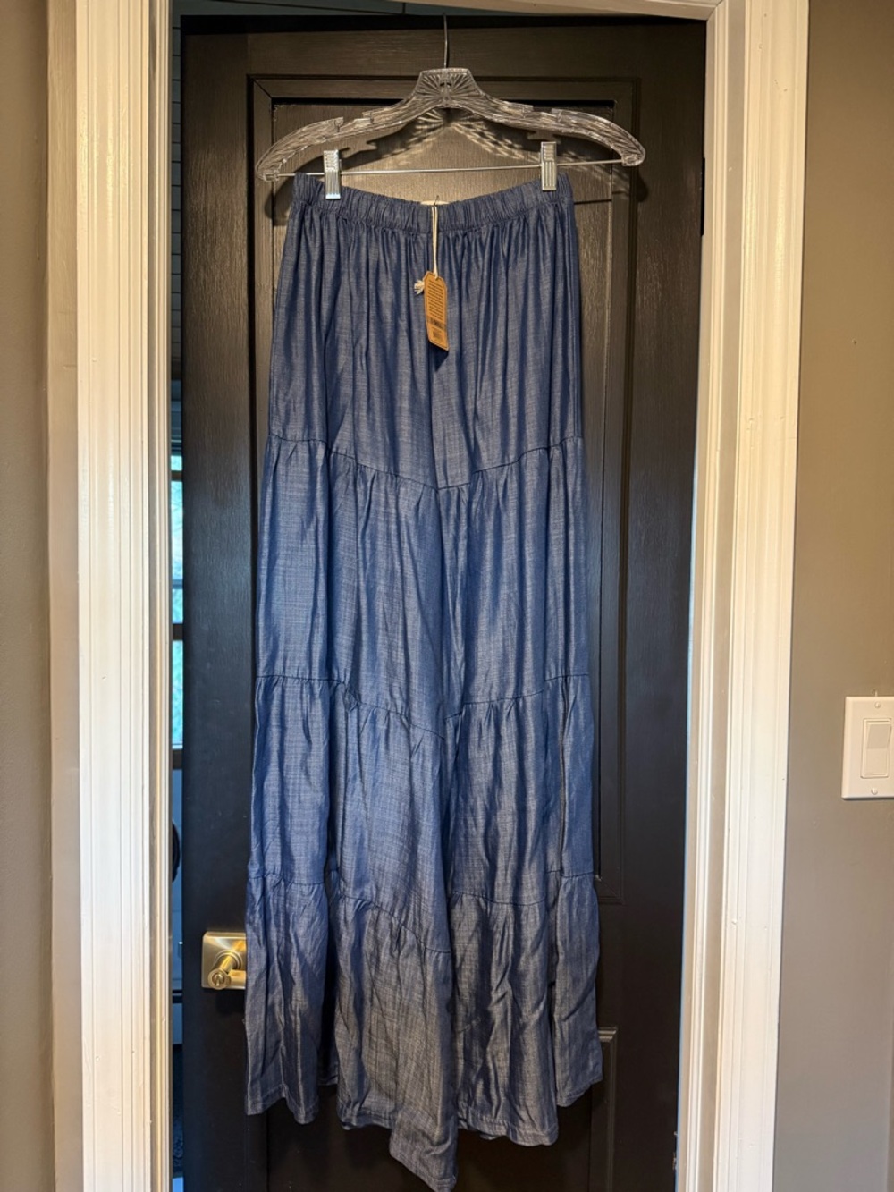 Natural Life Blue Tiered Palazzo Pants, NWT